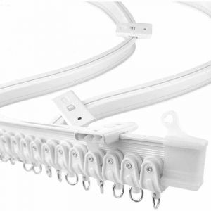 Tringle &agrave; rideau flexible, tringle &agrave; rideau extensible de 5 m&egrave;tres, tringle &agrave; rideau, rail de rideau de s&eacute;paration de pi&egrave;ce