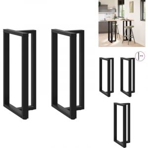 Pieds de table de bar forme de t 2 pcs noir 60x35x(110-111) cm - Pied De Table De Bar - Pieds De Table De Bar - Pied De Bar - Pied De Plan De Travail