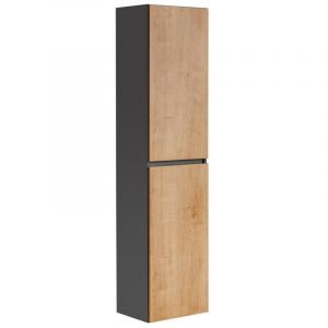 Meublorama - Colonne salle de bain tamo – 170 cm – 2 portes – Coloris gris anthracite – à suspendre
