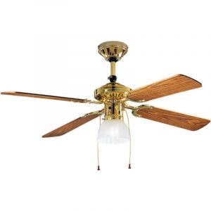 Perenz - Ventilateur plafond 7064 ol laiton d.105 cm, 4 pales, 3 vitesses, moteur ac 50W, E27, silencieux, style rétro