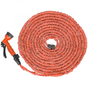 Haloyo - Tuyaux d'arrosage extensible r&eacute;tractable avec Pistolet 100FT / 10M - 30M - Orange