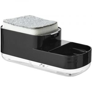 Distributeur de savon &agrave; vaisselle, distributeur de savon pour &eacute;vier de cuisine, distributeur de liquide vaisselle 2 en 1 avec porte-&eacute;ponge, &eacute;quip&eacute;