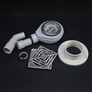 Receveur de douche 120x120x4cm prêt à carreler + siphon + Grille inox