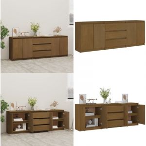 Vidaxl - Armoire d'appoint Marron miel 180x36x65 cm Bois de pin massif - Meuble De Rangement - Armoire - Bibliothèque - Commode - Étagère - Home &
