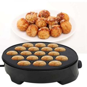 Machine Takoyaki, Takoyaki lectrique en Fonte Pancake Ball Maker avec 18 cavits Poffertjes Pole Revtement Antiadhsif, pour la Fabrication de Takoyaki