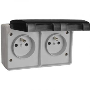 3366f Bloc Double Prise &eacute;tanche Ip44 Certifi&eacute;e Nf - Solera