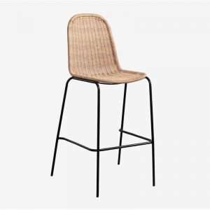 Sklum - Tabouret haut empilable en osier Reiven ↑75 cm