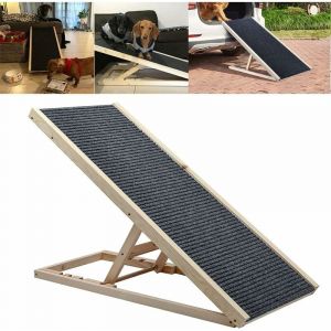 Dayplus - Rampe pour chien rampe pour chien de compagnie hauteur réglable tapis antidérapant escalier rampe en bois massif rampe pour chien - L40