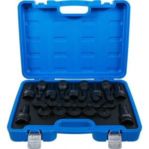 Jeu de douilles &agrave; embouts &agrave; choc 20 mm (3/4") six pans femelle, Profil T (pour Torx) 22 pi&egrave;ces