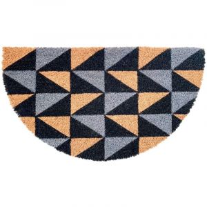 Paillasson Coco 38x68 Cm Antid&eacute;rapant Tapis Demi-lune Ext&eacute;rieur Porte Entr&eacute;e - D
