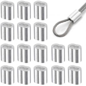 Lot de 120 serre-c&acirc;bles de 3 mm en aluminium - Passant de sertissage - Manchons en aluminium - Serre-c&acirc;bles m&eacute;talliques - Manchons &agrave; sertir pour