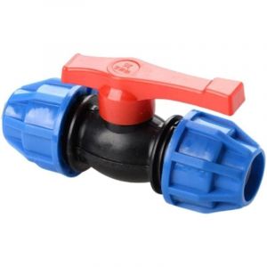 Vanne d'isolement – Robinet d'arrêt PE Robinet à boisseau sphérique Raccord de compression pour tuyau d'eau – Vanne d'arrêt d'eau du robinet (25 mm)