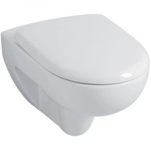 Geberit - Cuvette wc suspendue sans bride Renova Rimfree avec abattant frein de chute blanc
