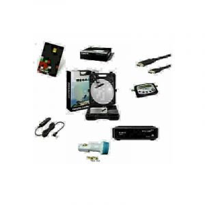 KIT CAMPING CAR Parabole 35 CM + Récepteur TV Full HD SERVIMAT VEGA II TNTSAT + LNB HD ME POINTEUR + KIT CABLE COAXIAL