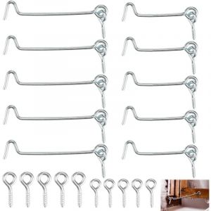 10 pièces Crochets De Fenêtre Crochet Et Fenêtre à œIl, œIllet épais De Verrouillage De Porte Privé Avec 10 Vis De Fixation Pour Portes Fenêtres