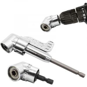 Foret &agrave; angle droit ,Renvoi d'Angle Visseuse Coud&eacute;e &agrave; Angle Droit 105 Degr&eacute;s Tige Hexagonale 1/4 Perceuse 2pcs