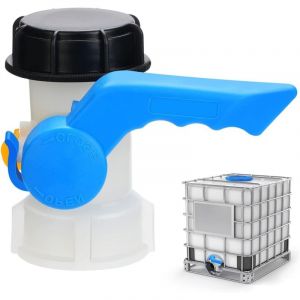 Noosverl Vanne Cuve 1000L Plastique, Vanne Papillon Cuve de 1000l 60x50,Adaptateur Cuve 1000l,Adaptateur IBC 60mm S60x6 Adaptateur Universel pour