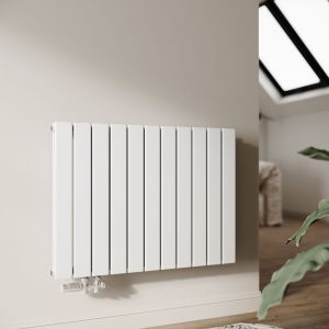 Sonni - Radiateur eau chaude en acier Conception murale Vertical Radiateur chauffage central 630x850mm Panneau Double Blanc (1065W) Horizontal