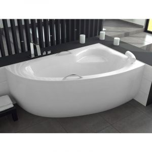 Badland - Baignoire Bain d'angle 150x100 Droite avec tablier en acrylique, Siphon de bain et pieds (support) - Set 4en1 - Fabriqué en ue natalia