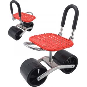 Sjlerst &ndash; Si&egrave;ge de travail roulant de jardin &ndash; Hauteur r&eacute;glable 23-35 cm &ndash; Roues &agrave; roulement doux &ndash; Pour terrains accident&eacute;s &ndash; Charge 120 kg