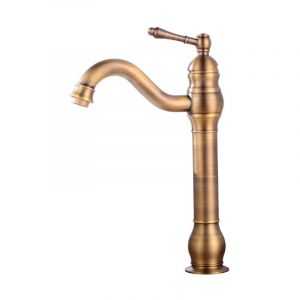 Mitigeur de lavabo pivotant à levier horizontal en bronze, applicable pour salle de bain et évier en bronze , Robinet froid et chaud européen antique