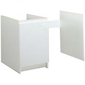 Meuble Sous-&Eacute;vier MODERNA Primo 1 Porte 1 Niche Lave-Vaisselle Blanc L120cm pour Buanderie ou Cuisine - ABCF120D02