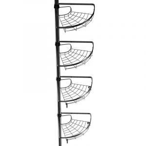 Etagère d'angle de douche télescopique Haloyo en acier inoxydable,étagère de salle de bain,Support Douche Sans Percage de Réglable en Hauteur