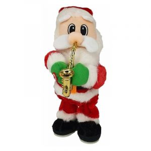 Père Noël Automate Saxophoniste Dansant h. 35cm Silumen