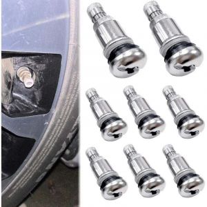 Lot de 8 valves m&eacute;talliques pour jantes en aluminium, valve de pneu de voiture, 42 mm x 17 mm, valve de pneu TR525, valve de pneu en m&eacute;tal, valve de