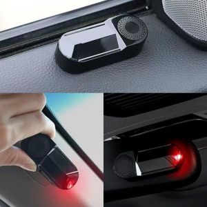 Alarme de voiture clignotante à énergie solaire - Alarme factice avec LED rouge, capteur intelligent, sauvegarde USB, améliore la sécurité de la
