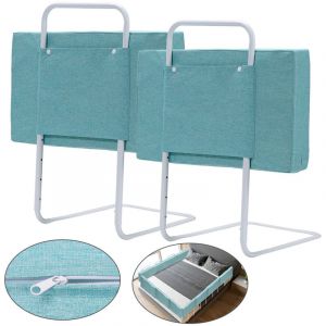 Wolketon Barri&egrave;re de lit r&eacute;glable en hauteur 100 cm Anti-chute Tube en acier r&eacute;glable de 40 &agrave; 60 cm Pour lit d'enfant lit de parent Vert marin