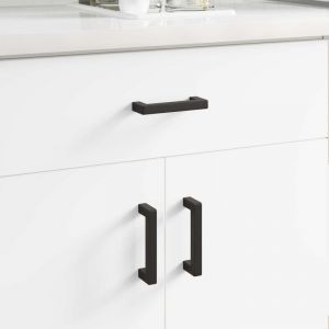 Poign&eacute;e de meuble 2 pcs Noir 110 x 12 x 36 mm Fer