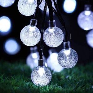 Fitags - Guirlande Lumineuse Solaire de Jardin 20 led d'extérieur Boule de Cristal Guirlande Lumineuse de fée Lumières de fée Étanche 5 m Éclairage
