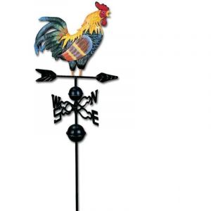 M&eacute;tal girouette coq forme girouette jardin cl&ocirc;tures pieu cour toits girouette d&eacute;cor color&eacute; ornement