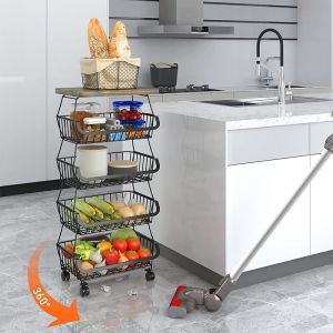 Sifree - Chariot cuisine sur roulettes,corbeille de fruits et légumes,chariot multifonctionnel pour cuisine, 5 étages, salon, salle de bains, 403094cm