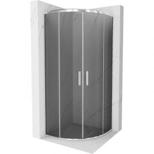Mexen - Cabine de douche Rio demi-arrondie 70 x 70 cm, graphite, chrome - 863-070-070-01-40