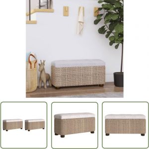 Bancs de rangement lot de 2 avec coussin gris 69 cm quenouille - Banc Coffre - Banc Rangements - Meuble Entrée - Banc Design - Banc Moderne - The