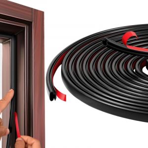 Joint Porte Entree, Type D boudin de Porte Isolant Froid, Joint de Porte D'entr&eacute;e Autocollante en Caoutchouc, pour Isolation Phonique Porte, Joint