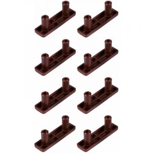 Cyclingcolors - 8x Patin glisseur 50 x 15mm à encastrer Ø8mm entraxe 32mm Pied Meuble Anti Rayure Protection Sol Plancher Parquet Encastrable, marron
