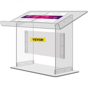 Mophorn - vevor Podium en Acrylique Haut 49,53 cm Podium Transparent Arret de Livre Incline Lutrin en Acrylique Base Portante Elevee pour Salles de