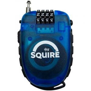 Squire - Cadenas &agrave; combinaison Retrac Max avec c&acirc;ble r&eacute;tractable de 90 cm et bouton de d&eacute;verrouillage et de ramassage rapide