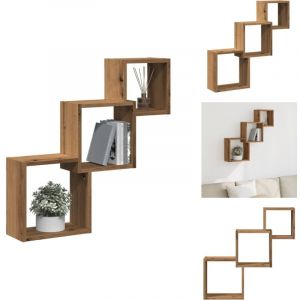 Vidaxl - tagères murales forme de cube chêne artisanal bois ingénierie - Étagère Murale Cube - Étagères Murales Cube - Stockage En Forme De Cube
