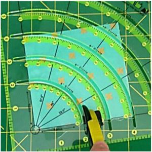 Règle carrée, règle de patchwork, règle de couture patchwork, règle de patchwork faite à la main, avec règle de grille bicolore, règle transparente