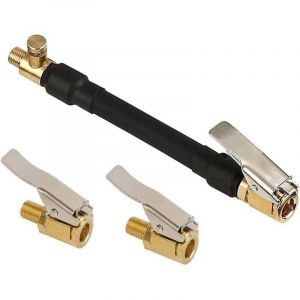 Adaptateur de Valve de Pneu de Voiture, Tuyau Pompe Gonflage Pneu avec 2 Embout de Gonflage Laiton, Raccord de Valve de Gonflage pour Voiture, V&eacute;lo,
