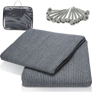 SWANEW Tapis de tente camping, Tapis d'auvent de Camping, Auvent tapis, Tapis de sol pour caravane 300x300CM, Gris