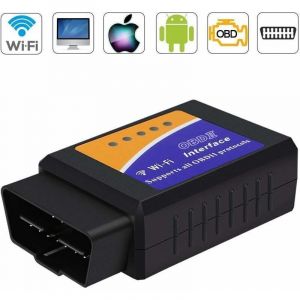 Appareil de diagnostic OBD2 WiFi, appareil de diagnostic de voiture OBD2 ELM327, scanner de diagnostic OBD II pour tous les v&eacute;hicules, connecteur de