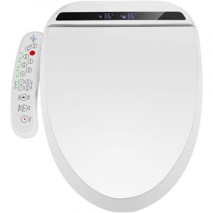 Puluomis Abattant WC japonais de toilettes Wc Automatique avec bidet Salle de bain - Blanc - Blanc