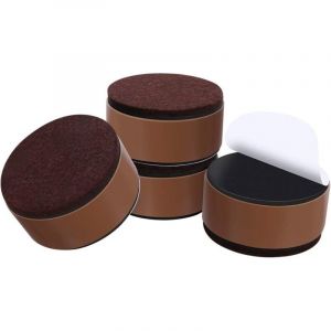 Lot de 4 rehausseurs de meubles en acier au carbone de 3 cm, rehausseurs de lit de 6 cm, rehausseurs de meubles (ronds marron)