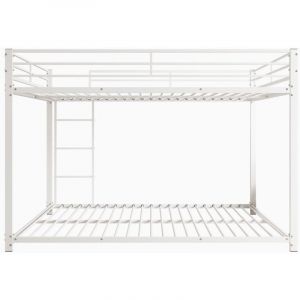 Lit d'enfant, lit superpos&eacute;, lit en fer, lit superpos&eacute; classique, blanc, 140x200 cm