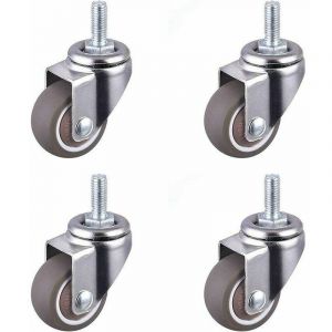 Roulette Pivotante Robuste en Caoutchouc &agrave; Tige Filet&eacute;e Roulettes Chaise Replacement Roulette Mini Roulettes pour Meubles Roulettes Filet&eacute;es Robustes